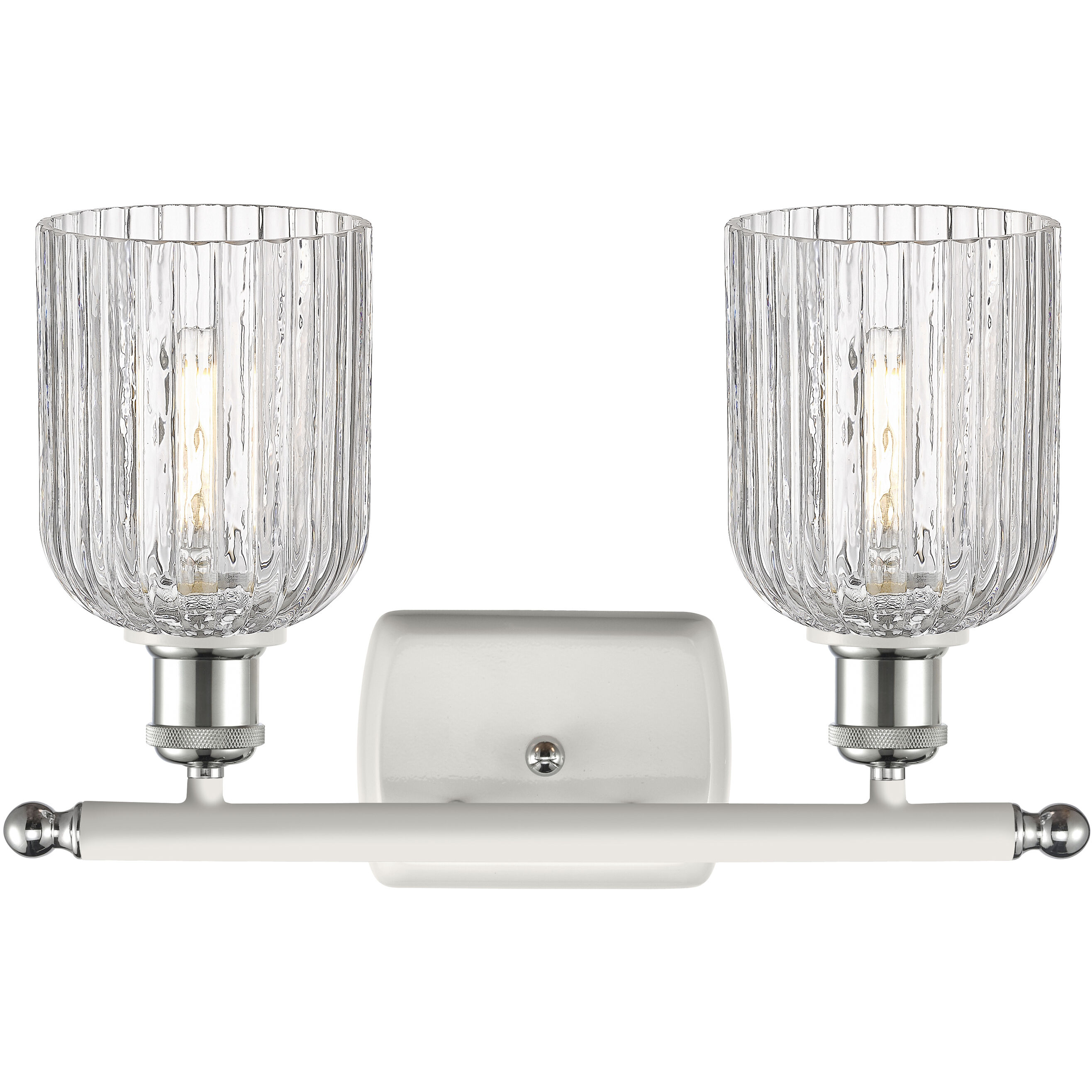 Ballston Bridal Veil 2 Light 15 inch White Polished Chrome Bath Vanity Light Wall Light