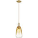 Downtown Urban Brookhaven Almond 1 Light 6 inch Champagne Bronze Mini Pendant Ceiling Light in Amber Glass
