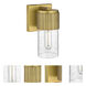 Bolivar 1 Light 4 inch Brushed Brass Sconce Wall Light in Seedy Glass
