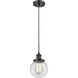 Ballston Beacon LED 6 inch Oil Rubbed Bronze Mini Pendant Ceiling Light in Clear Glass, Ballston