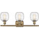Ballston Belfast LED 26 inch Brushed Brass Bath Vanity Light Wall Light in Deco Swirl Glass