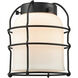Franklin Restoration Bell Cage LED 6 inch Black Antique Brass Mini Pendant Ceiling Light in Matte White, Franklin Restoration