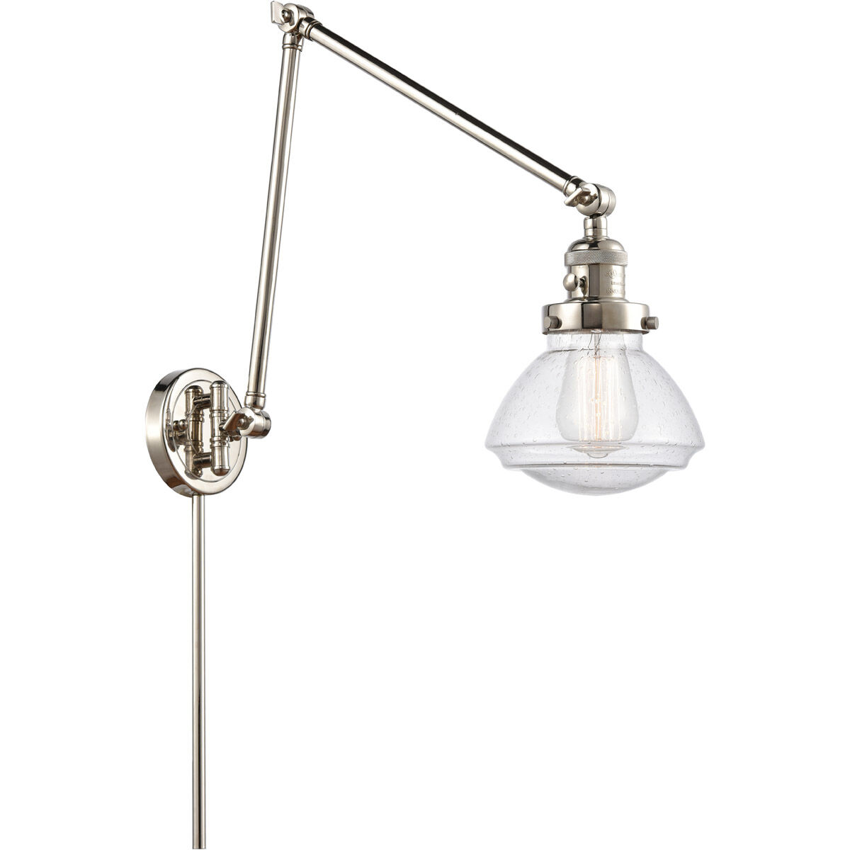 Olean 28 inch 60.00 watt Polished Nickel Swing Arm Wall Light, Franklin Restoration