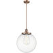 Franklin Restoration Beacon LED 14 inch Antique Copper Pendant Ceiling Light in Clear