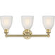 Brookfield 3 Light 23.75 inch Brushed Brass Bath Vanity Light Wall Light in White