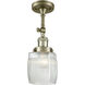 Franklin Restoration Colton 1 Light 6 inch Antique Brass Sconce Wall Light in Incandescent, Clear Halophane Glass, Franklin Restoration