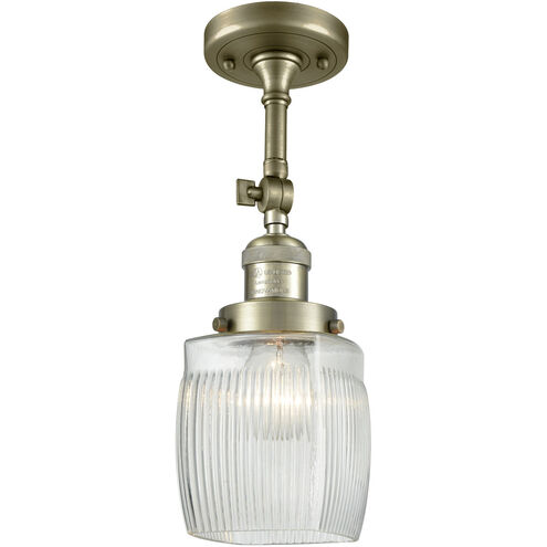 Franklin Restoration Colton LED 6 inch Antique Brass Sconce Wall Light in Clear Halophane Glass, Franklin Restoration