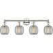 Belfast 4 Light 33 inch Polished Nickel Bath Vanity Light Wall Light in Clear Crackle
