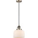 Franklin Restoration Bell LED 8 inch Antique Brass Mini Pendant Ceiling Light