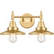 Caden 2 Light 17 inch Brushed Brass Bath Vanity Light Wall Light