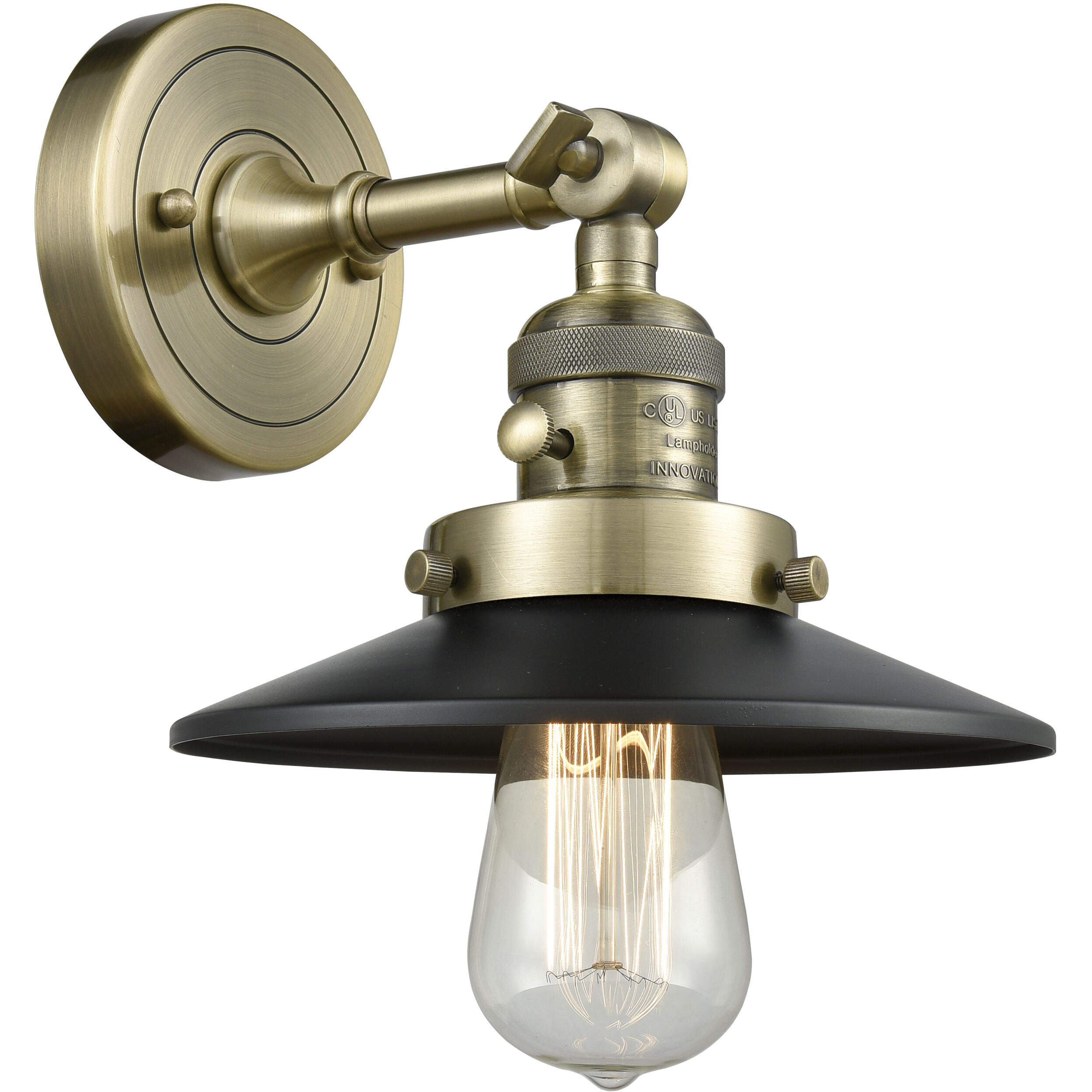 Franklin Restoration Railroad LED 8 inch Antique Brass Sconce Wall Light, Franklin Restoration