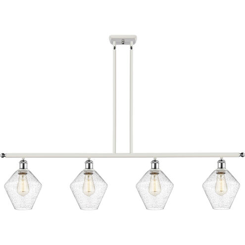 Ballston Cindyrella 4 Light 48 inch White and Polished Chrome Island Light Ceiling Light in Incandescent, Seedy Glass