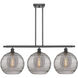 Ballston Athens Deco Swirl 3 Light 38.5 inch Matte Black Stem Hung Island Light Ceiling Light