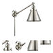 Appalachian 18 inch 100 watt Polished Nickel Swing Arm Wall Light, Franklin Restoration