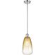 Ballston Brookhaven Almond 1 Light 6 inch Polished Chrome Mini Pendant Ceiling Light in Amber Glass