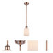 Ballston Hadley LED 4.5 inch Antique Copper Pendant Ceiling Light in Matte White Glass, Ballston