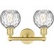 Athens Water Glass 2 Light 15 inch Satin Gold Bath Vanity Light Wall Light