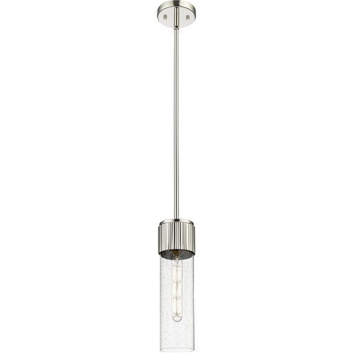 Bolivar 1 Light 4 inch Polished Nickel Pendant Ceiling Light in Seedy Glass