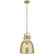 Downtown Urban Newton Bell 1 Light 10 inch Brushed Brass Mini Pendant Ceiling Light in Mercury