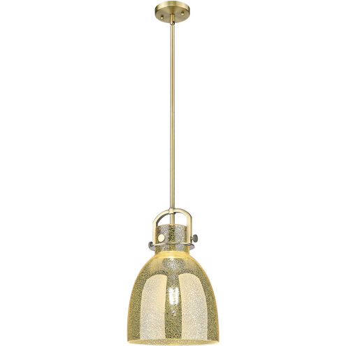Downtown Urban Newton Bell 1 Light 10 inch Brushed Brass Mini Pendant Ceiling Light in Mercury