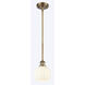 Ballston White Venetian 1 Light 6 inch Brushed Brass Stem Hung Mini Pendant Ceiling Light