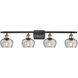 Ballston Fenton LED 36 inch Black Antique Brass Bath Vanity Light Wall Light in Clear Glass, Ballston