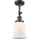 Franklin Restoration Canton 1 Light 7 inch Oil Rubbed Bronze Sconce Wall Light in Matte White Glass, Franklin Restoration
