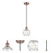 Ballston Small Deco Swirl LED 6 inch Antique Copper Mini Pendant Ceiling Light in Black Textured, Ballston