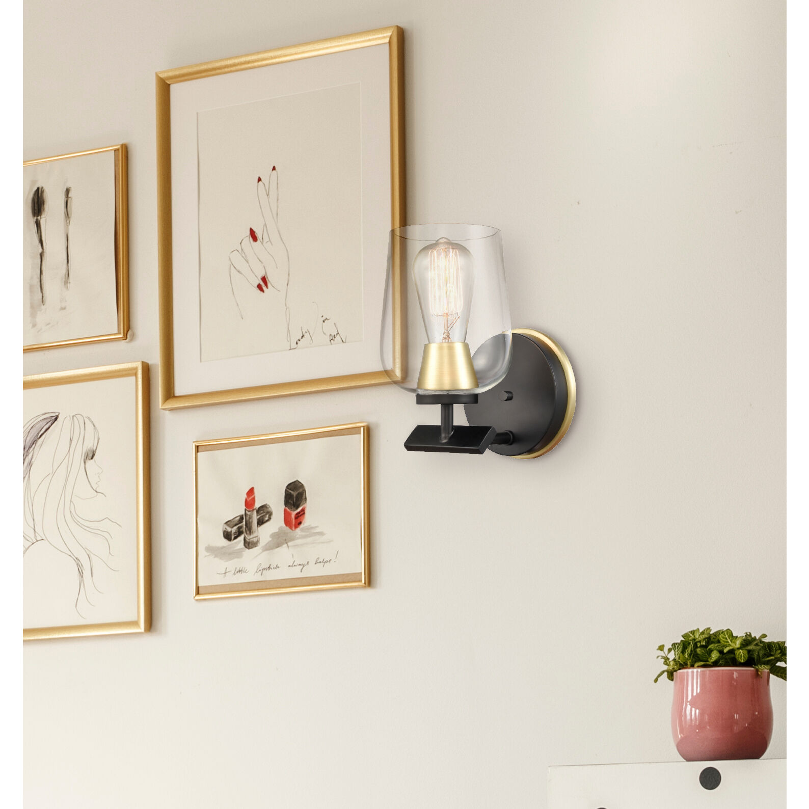 Remy 1 Light 4.5 inch Black Satin Brass Bath Vanity Light Wall Light