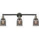 Franklin Restoration Small Bell LED 30 inch Black Antique Brass Bath Vanity Light Wall Light in Plated Smoke Glass, Franklin Restoration