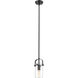 Pilaster II Cylinder 1 Light 5 inch Matte Black Pendant Ceiling Light in Clear Glass