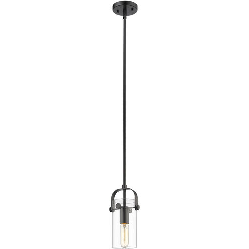 Pilaster II Cylinder 1 Light 5 inch Matte Black Pendant Ceiling Light in Clear Glass