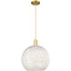 Arcadia White Mouchette 1 Light 13.75 inch Satin Gold Mini Pendant Ceiling Light