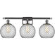 Ballston Farmhouse Chicken Wire 3 Light 26 inch Polished Chrome Bath Vanity Light Wall Light, Ballston