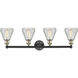 Conesus 4 Light 33 inch Black Antique Brass Bath Vanity Light Wall Light