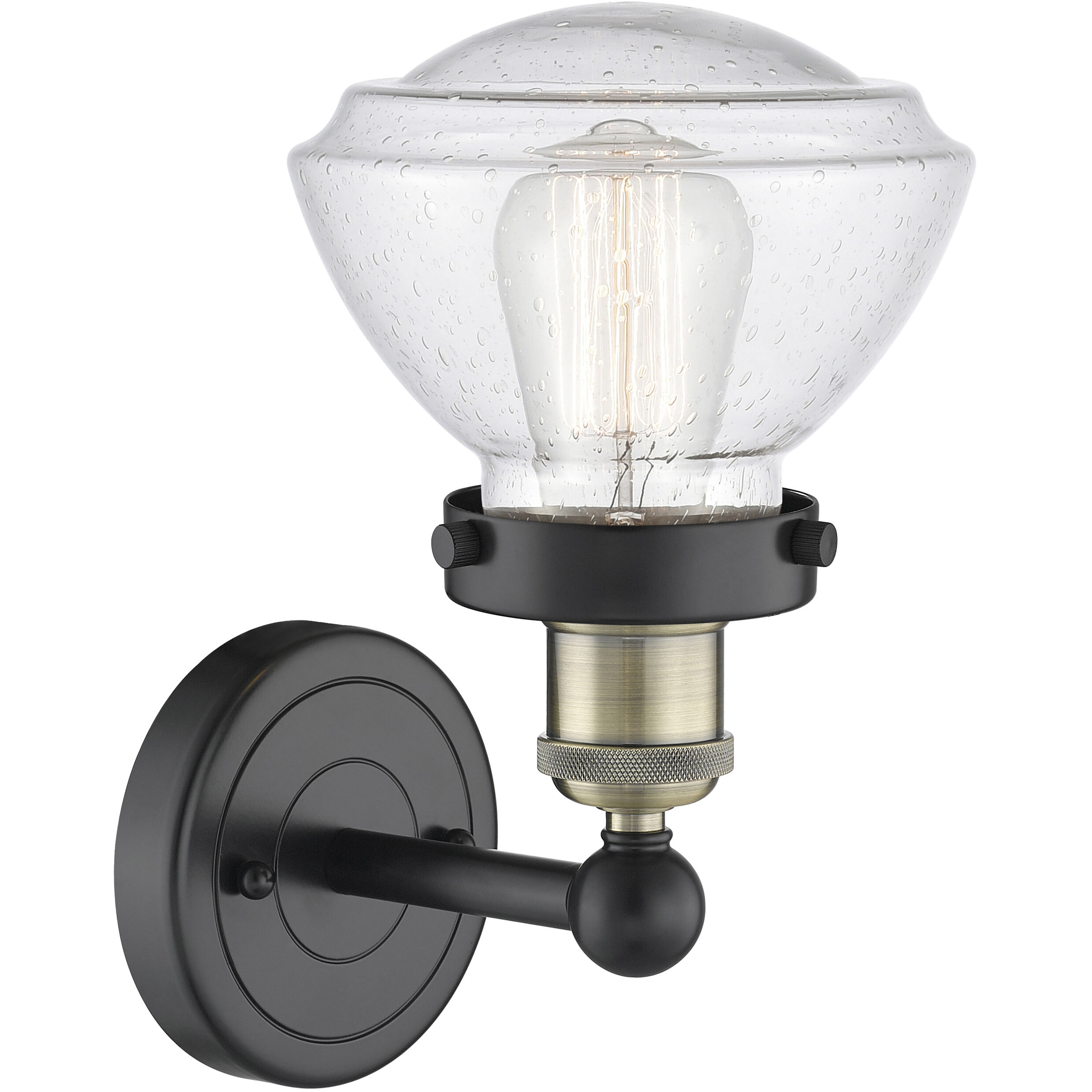 Olean Sconce Wall Light in Black Antique Brass, Seedy