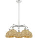 Ballston Woven Rattan 5 Light 26.5 inch Polished Chrome Chandelier Ceiling Light