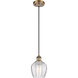 Ballston Norfolk LED 6 inch Brushed Brass Mini Pendant Ceiling Light in Clear Glass