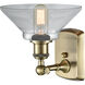 Ballston Orwell LED 8 inch Antique Brass Sconce Wall Light in Clear Glass, Ballston
