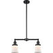 Franklin Restoration Small Canton LED 21 inch Matte Black Chandelier Ceiling Light in Matte White Glass, Franklin Restoration