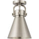 Newton Cone 1 Light 8 inch Satin Nickel Flush Mount Ceiling Light
