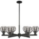 Arcadia Rochester 6 Light 35.63 inch Matte Black Chandelier Ceiling Light