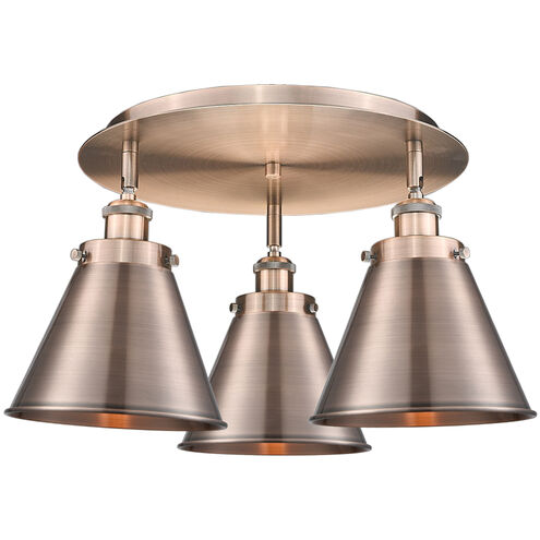 Ballston Urban 3 Light 17.75 inch Antique Copper Flush Mount Ceiling Light