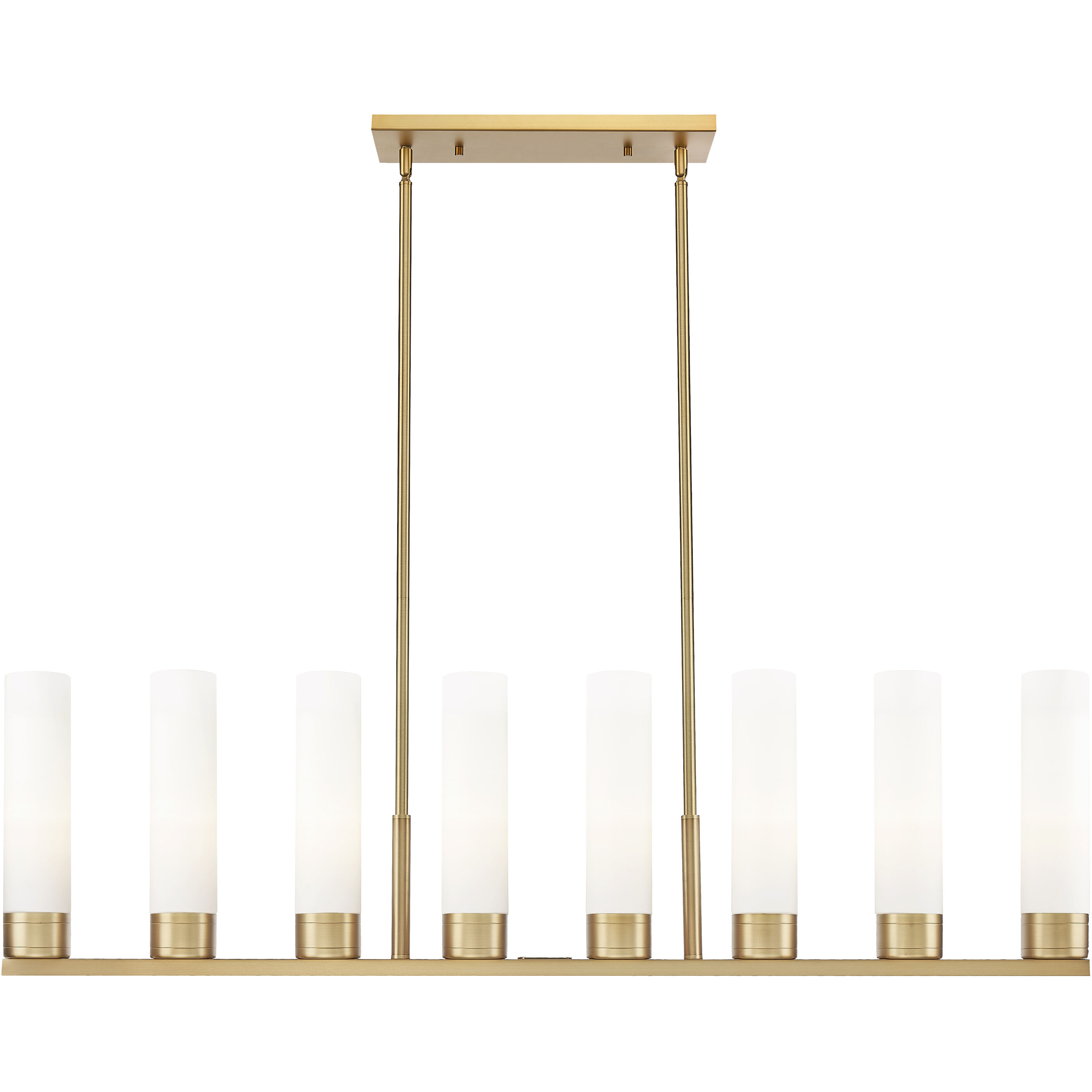Boreas Island Light Ceiling Light in Brushed Brass, White Glass