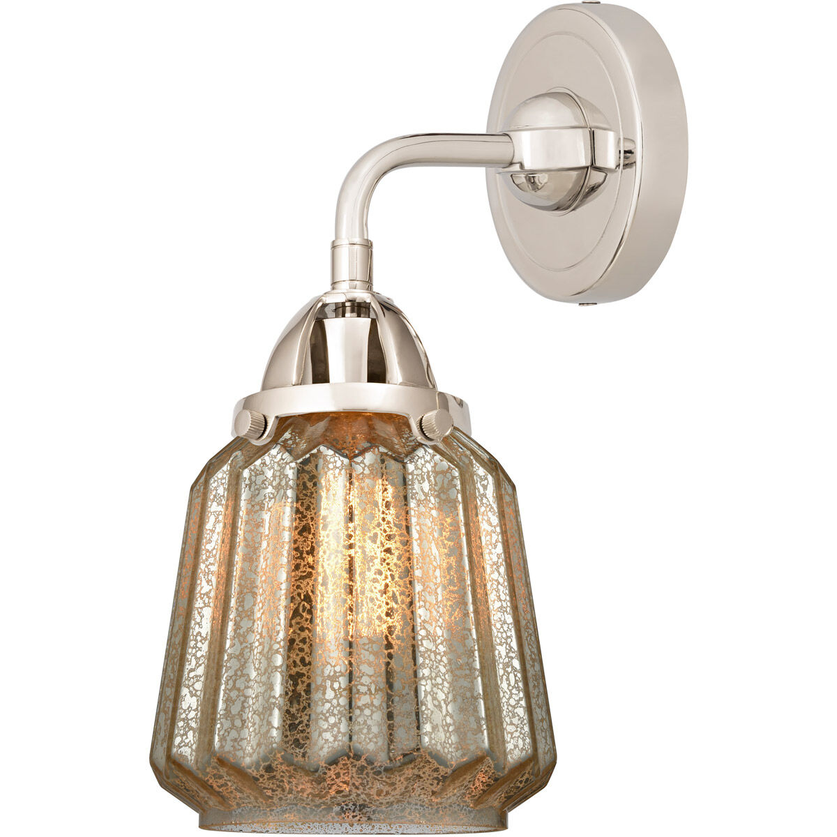 Nouveau 2 Chatham 1 Light 6 inch Polished Nickel Sconce Wall Light in Mercury Glass