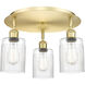 Hadley 3 Light 16.25 inch Satin Gold Flush Mount Ceiling Light in Clear