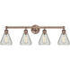 Conesus 4 Light 33 inch Antique Copper and Clear Crackle Bath Vanity Light Wall Light