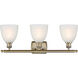 Ballston Castile 3 Light 26 inch Antique Brass Bath Vanity Light Wall Light in Incandescent, Matte White Glass, Ballston