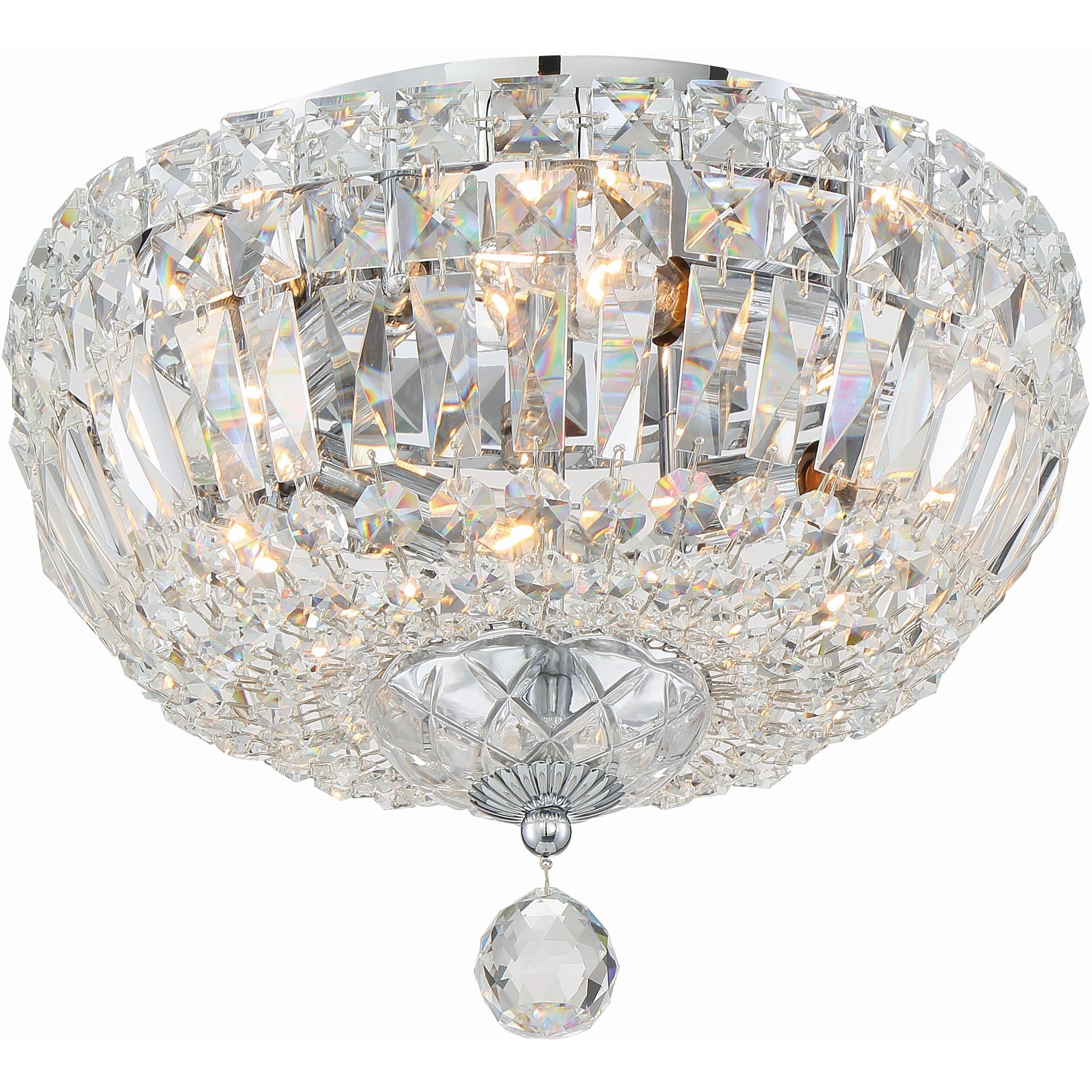 Roslyn 4 Light 12 inch Polished Chrome Flush Ceiling Light