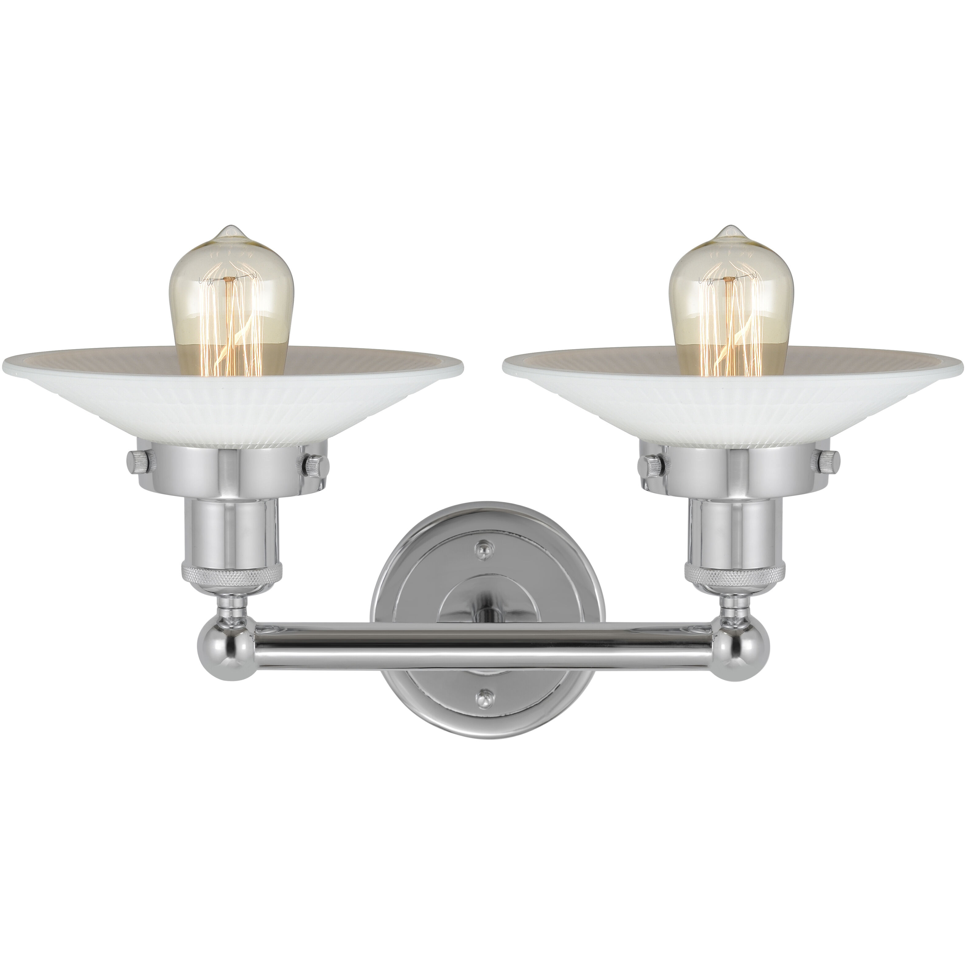 Edison Athens 2 Light 15 inch Polished Chrome Bath Vanity Light Wall Light in Seedy Glass